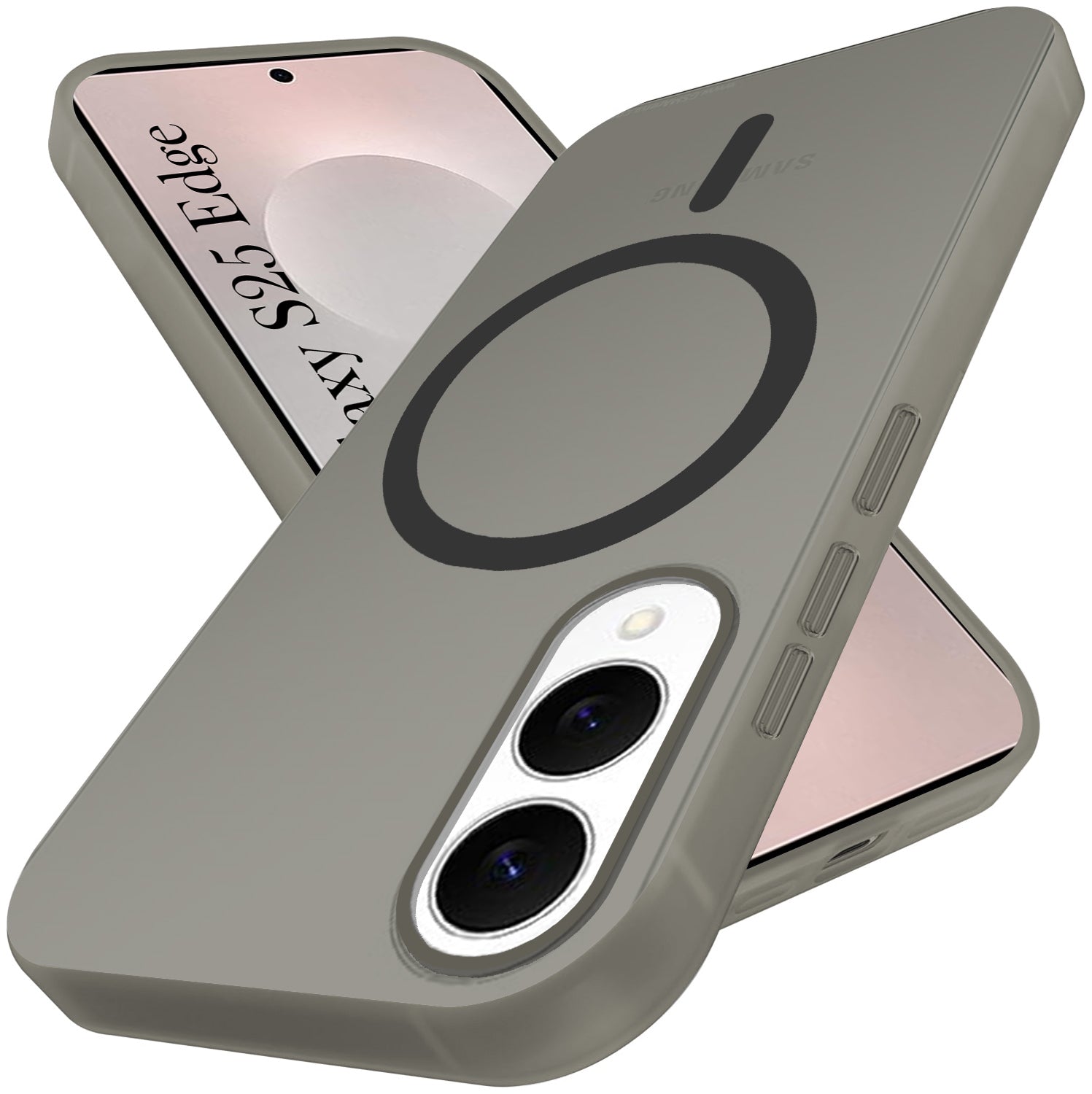 For Samsung Galaxy S25 Edge Back Cover Case (Frosted Matte Feel | MagSafe Compatible Wireless Charging | Polycarbonate Material)