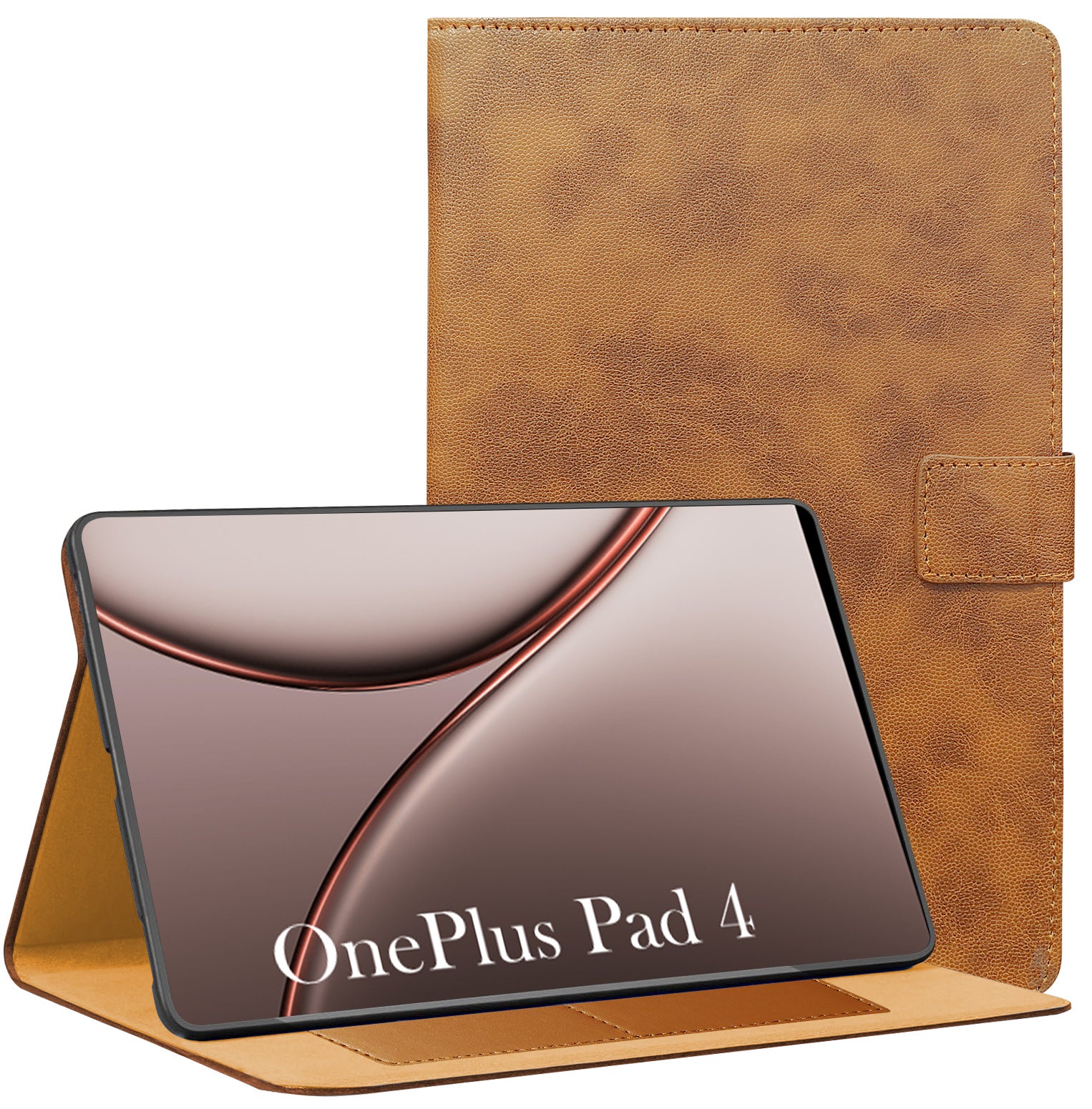 For OnePlus Pad 4 13.2 Inch OPD 2514 Flip Cover Folio Cover (PU Leather | Multi-Angle Smart Stand | Card Storage Slots | Silicone Back Pouch)
