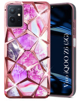 For Vivo iQOO Z6 5G Back Cover Case (Dual Design Glitter Sparkle and Detachable Diamond Print Case | Soft and Flexible)