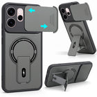 For Oppo Reno 15c Back Case Cover Metallic (Hybrid Armor Kickstand | Sliding Shutter Camera Protection | MagSafe Compatible)