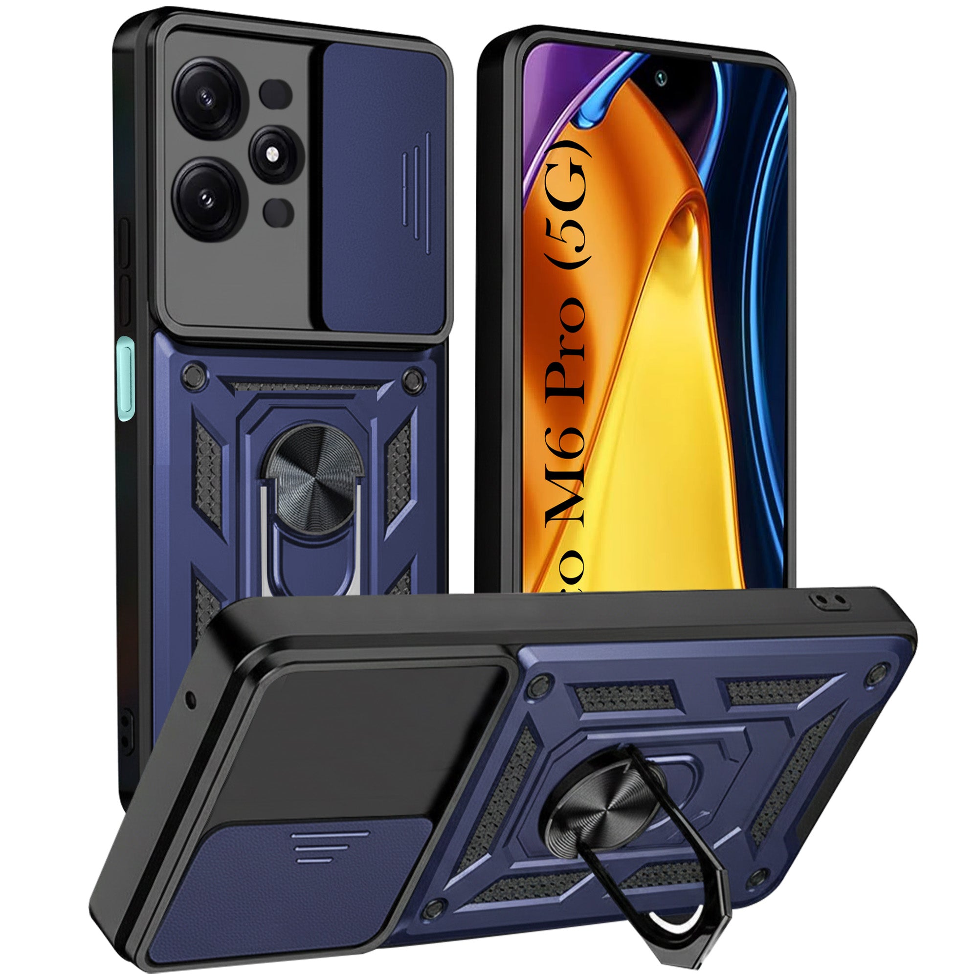 For Poco M6 Pro Back Cover Case (Hybrid Dual Armor Polycarbonate)