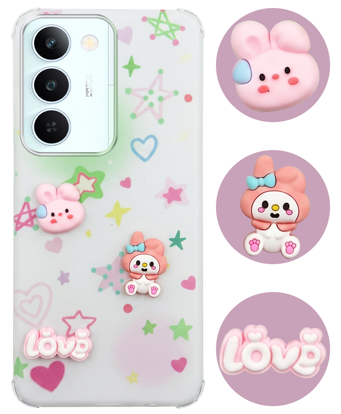 For Realme P4 Lite 5G | Realme Narzo 100 Lite 5G Back Cover Case (3D Cute Cartoons | Hard Back Side Soft | Matte Premium Finish | HD Printing)