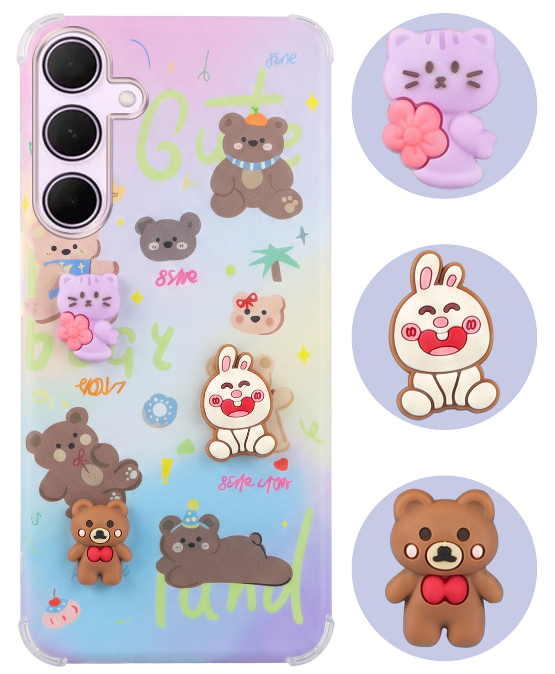 For Samsung Galaxy A35 5G Back Cover Case (3D Cute Cartoons | Hard Back Side Soft | Matte Premium Finish | HD Printing)