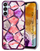 For Samsung Galaxy M15 5G Back Cover Case (Dual Design Glitter Sparkle and Detachable Diamond Print Case | Soft and Flexible)