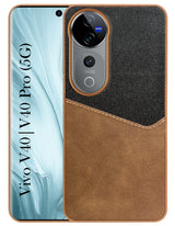 For Vivo V40 | Vivo V40 Pro Back Cover Case (Dual PU Leather Stitch | Professional Minimalist | Soft and Flexible)