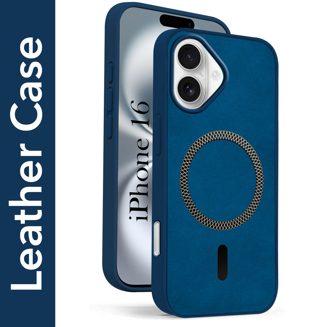 For Apple iPhone 16 Back Cover Case (Sleek Leather Finish | MagSafe Compatible Wireless Charging | Camera Bump Protection)