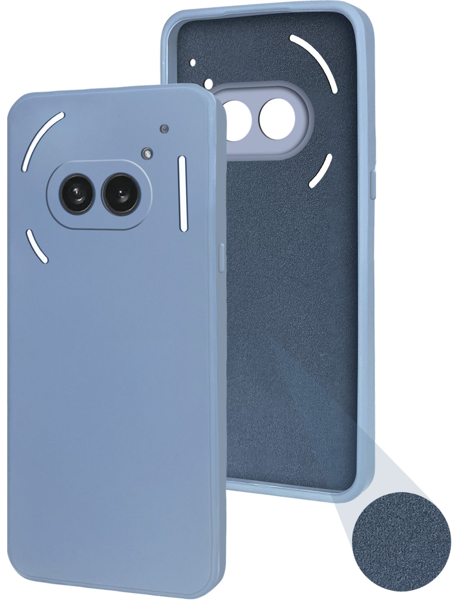 For Nothing Phone 2A 5G Back Cover Case (Matte Finish Silicone with Inside Fiber Cloth)