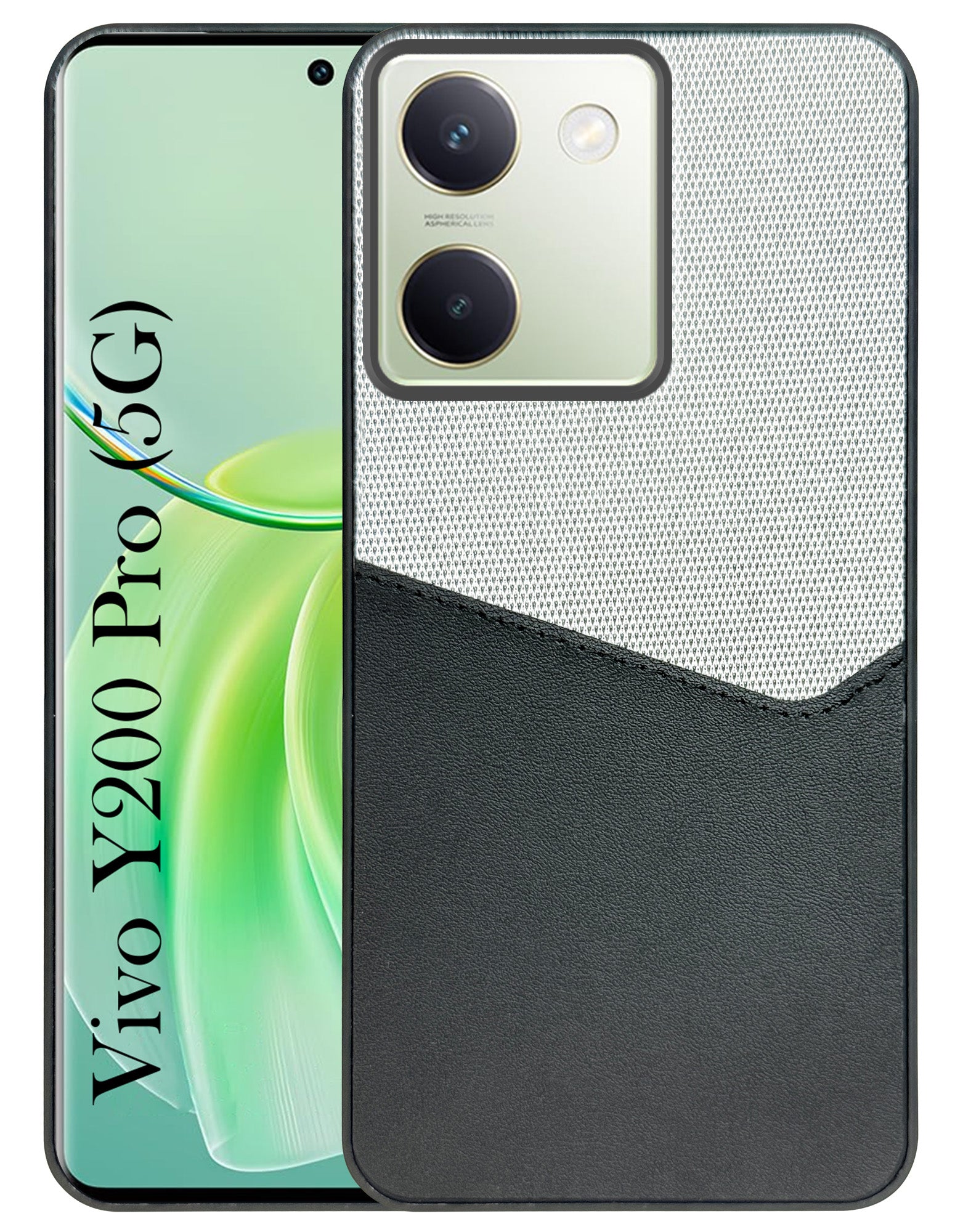 For Vivo Y200 Pro 5G Back Cover Case (Dual PU Leather Stitch | Professional Minimalist | Soft and Flexible)