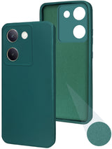For Vivo Y300 Plus Back Cover Case ( Matte Finish Silicone with Inside Fiber cloth)