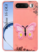 For Realme 16 Back Cover Case (Soft Butterfly Embroidery | Women Teen Girls | Camera Protection| Matte Silicone)