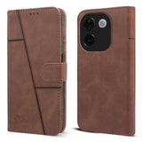 For Vivo T3 Pro Flip Cover Case (Stitched Leather with Magnetic Closure)