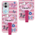 For Vivo iQOO Z10R Back Cover Case (3D Cute Heart Strap Holder | Camera Protection | Designer Girls Print)