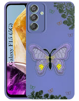 For Samsung Galaxy F15 5G Back Cover Case (Soft Butterfly Embroidery | Women Teen Girls | Camera Protection| Matte Silicone)