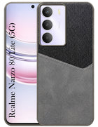 For Realme Narzo 80 Lite 5G Back Cover Case (Dual PU Leather Stitch | Professional Minimalist | Soft and Flexible)