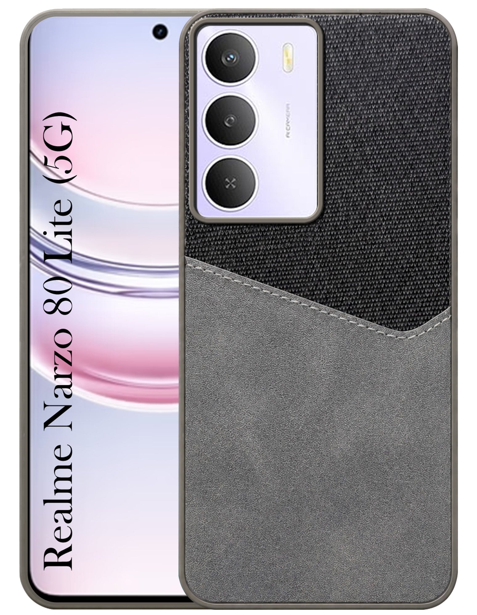 For Realme Narzo 80 Lite 5G Back Cover Case (Dual PU Leather Stitch | Professional Minimalist | Soft and Flexible)