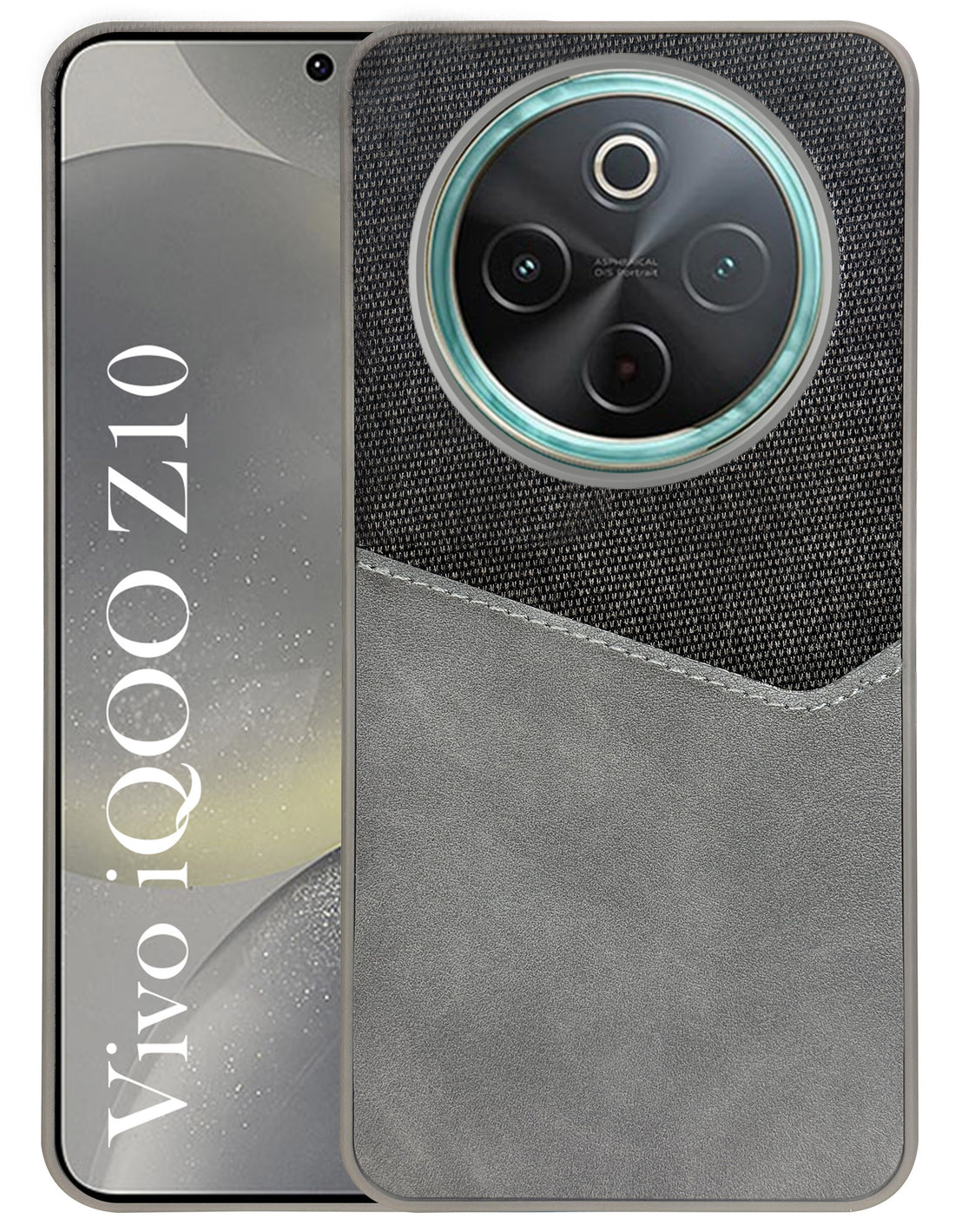 For Vivo iQOO Z10 Back Cover Case (Dual PU Leather Stitch | Professional Minimalist | Soft and Flexible)