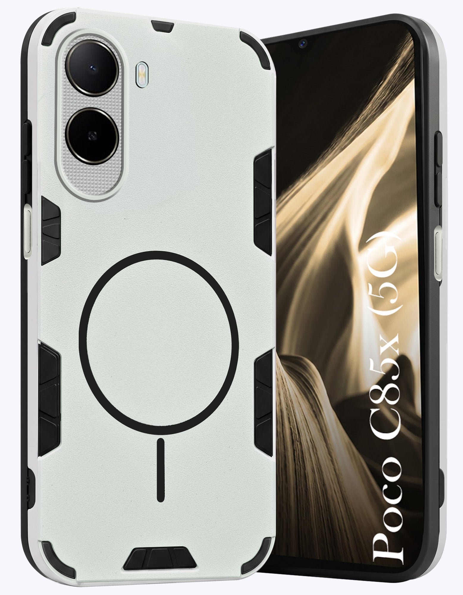 For Poco C85x 5G Back Cover Case (Slim Hybrid Armor | Shockproof Camera Protection | Rugged Dual Layer)