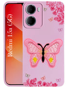 For Redmi 15A 5G Back Cover Case (Soft Butterfly Embroidery | Women Teen Girls | Camera Protection| Matte Silicone)