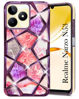 For Realme Narzo N53 Back Cover Case ( Dual Design Glitter Sparkle and Detachable Diamond Print Case | Soft and Flexible)