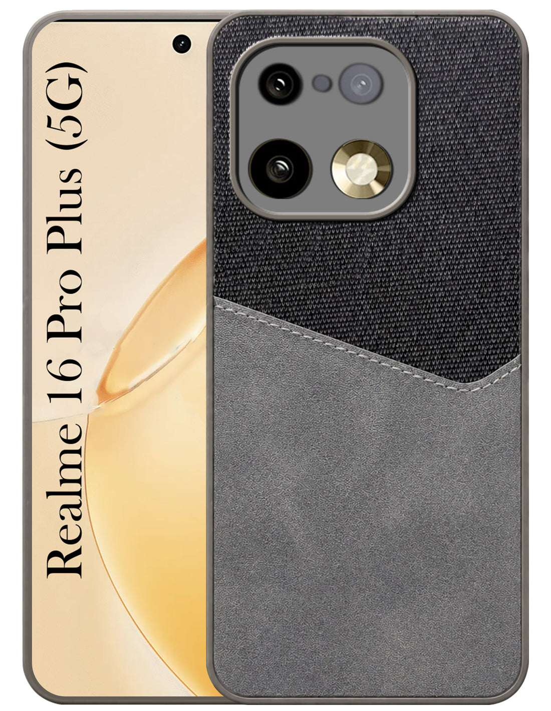 For Realme 16 Pro Plus 5G Back Cover Case (Dual PU Leather Stitch | Professional Minimalist | Soft and Flexible)