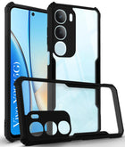 For Vivo Y29 Back Cover Case (Shockproof with Polycarbonate Clear Panel | Professional Black)