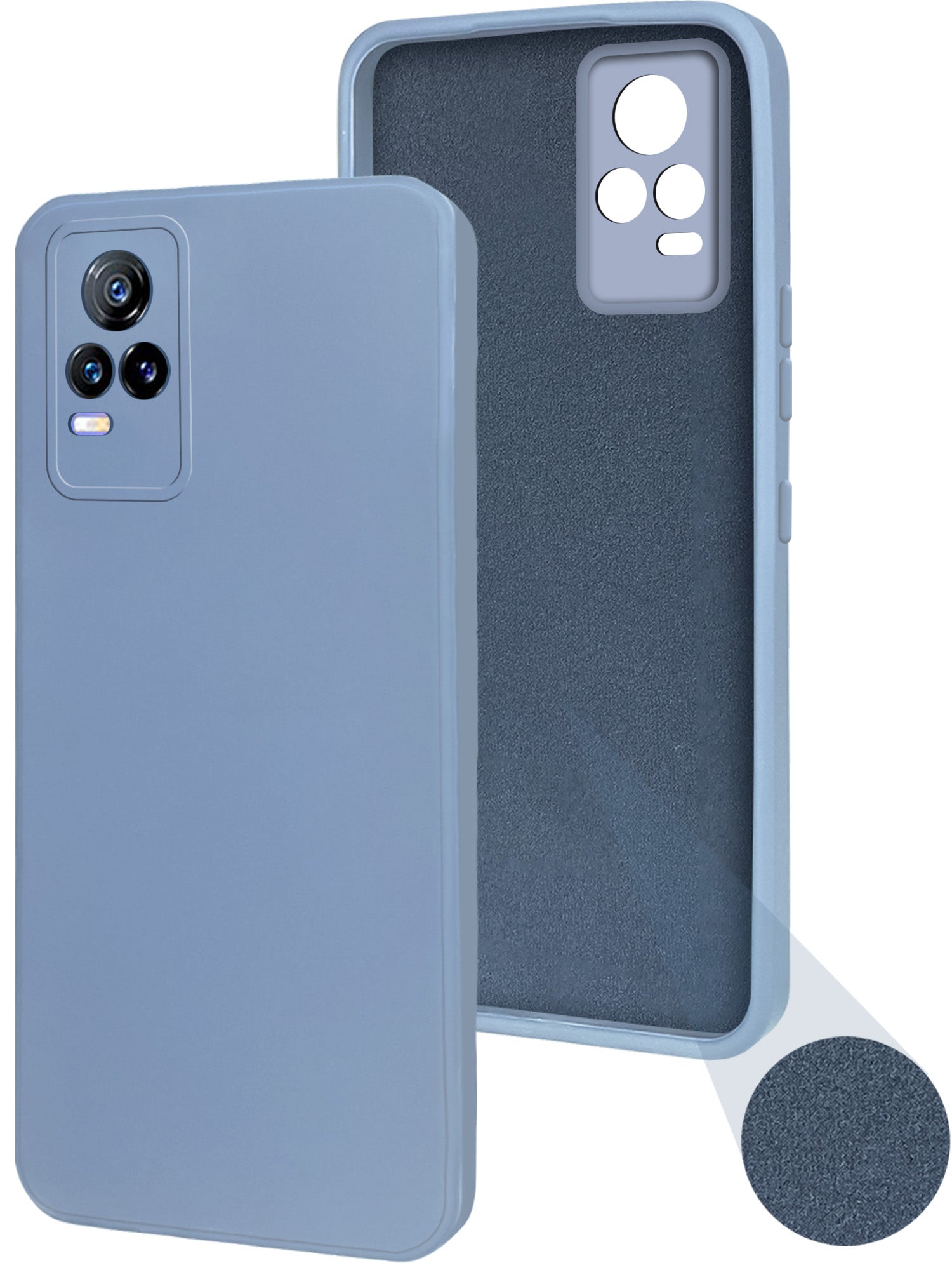 For Vivo V21e 4G Back Cover Case( Matte Finish Silicone with Inside Fiber cloth)