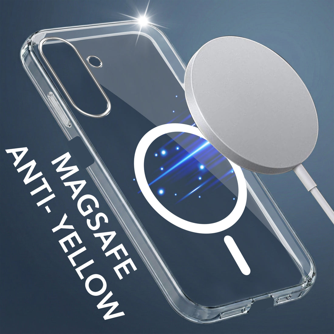 For Samsung Galaxy A17 | Samsung F17 | Samsung M17 5G Back Cover Case Lifetime Anti-Yellow MagSafe Compatible Clear (Sleek Hard Crystal | Shockproof and Camera Protection)