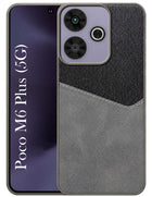 For Poco M6 Plus 5G Back Cover Case (Dual PU Leather Stitch | Professional Minimalist | Soft and Flexible)