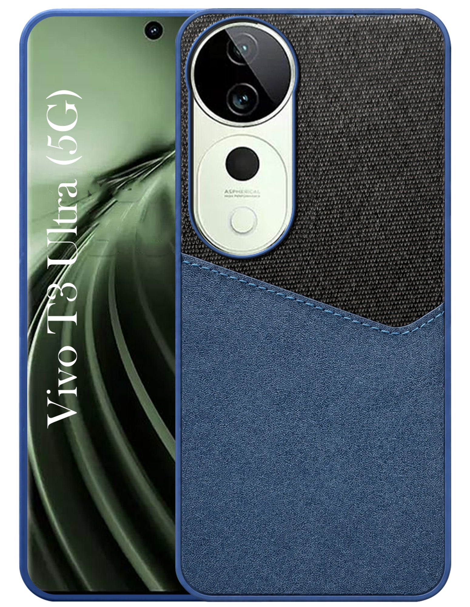 For Vivo T3 Ultra Back Cover Case (Dual PU Leather Stitch | Professional Minimalist | Soft and Flexible)