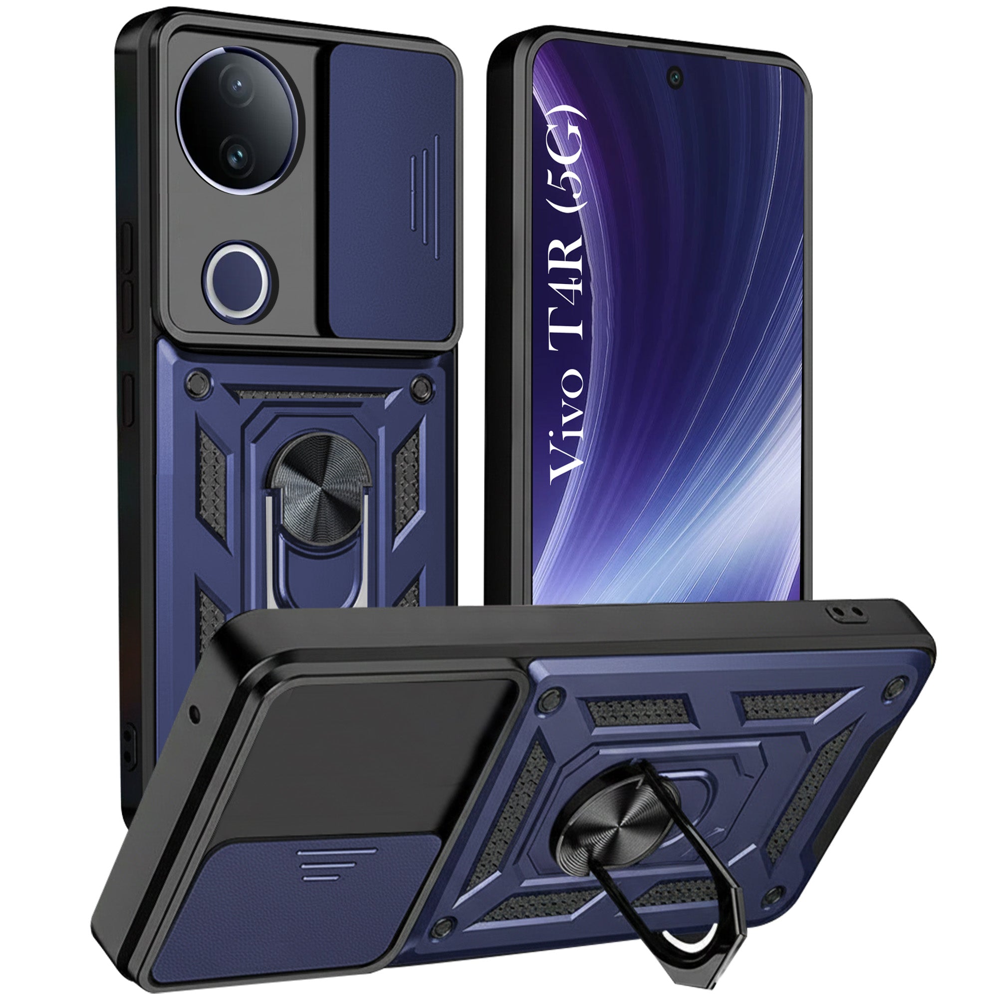 For Vivo T4R Back Cover Case (Hybrid Dual Armor Polycarbonate)