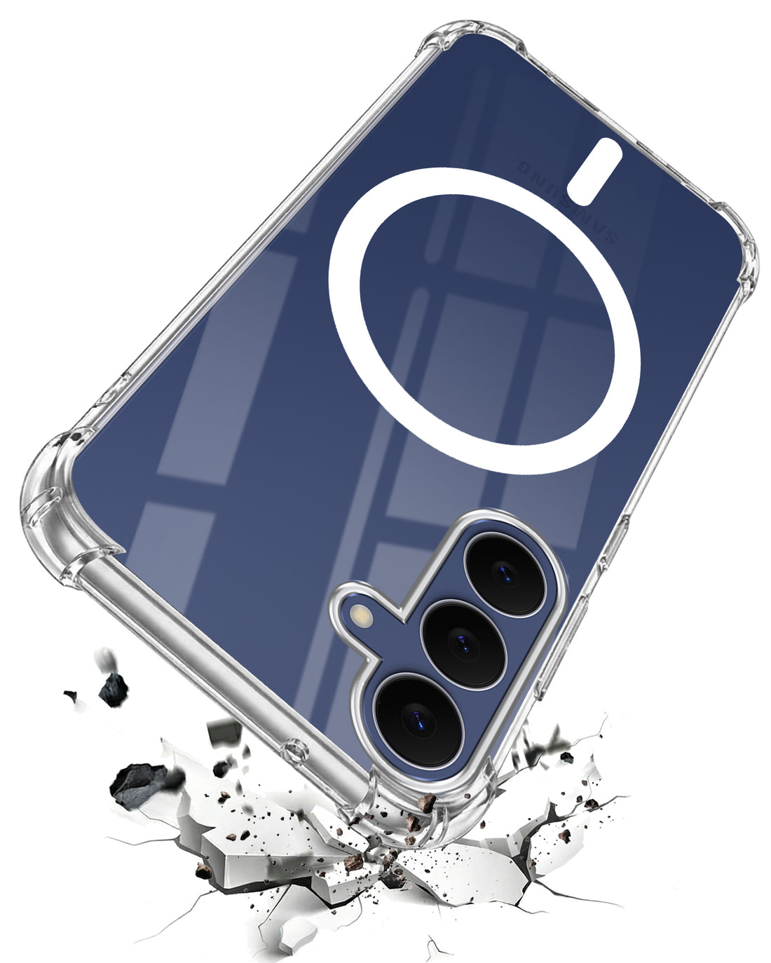 For Samsung Galaxy S25 FE Back Cover Shockproof Crystal-Clear (Magsafe Wireless Support | Drop & Camera Protection | Hard Polycarbonate)