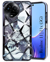For Realme 11 5G | Realme 11x 5G Back Cover Case ( Dual Design Glitter Sparkle and Detachable Diamond Print Case | Soft and Flexible)