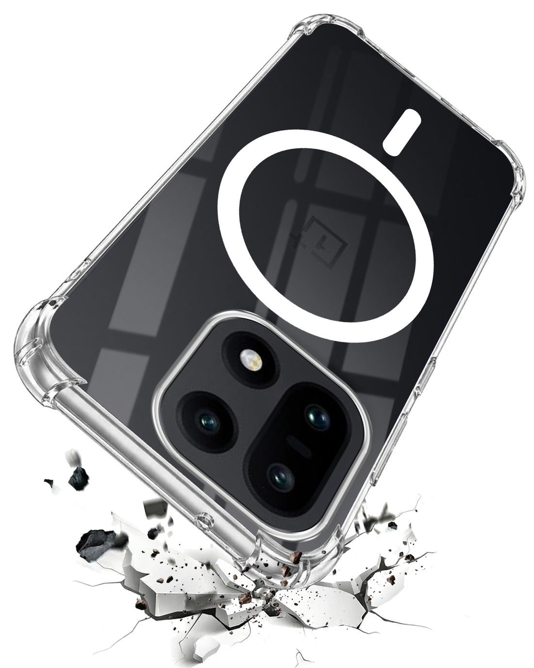 For OnePlus 15 5G Back Cover Shockproof Crystal-Clear (Magsafe Wireless Support | Drop & Camera Protection | Hard Polycarbonate)