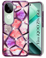 For Vivo iQOO Z9s  Back Cover Case ( Dual Design Glitter Sparkle and Detachable Diamond Print Case | Soft and Flexible)