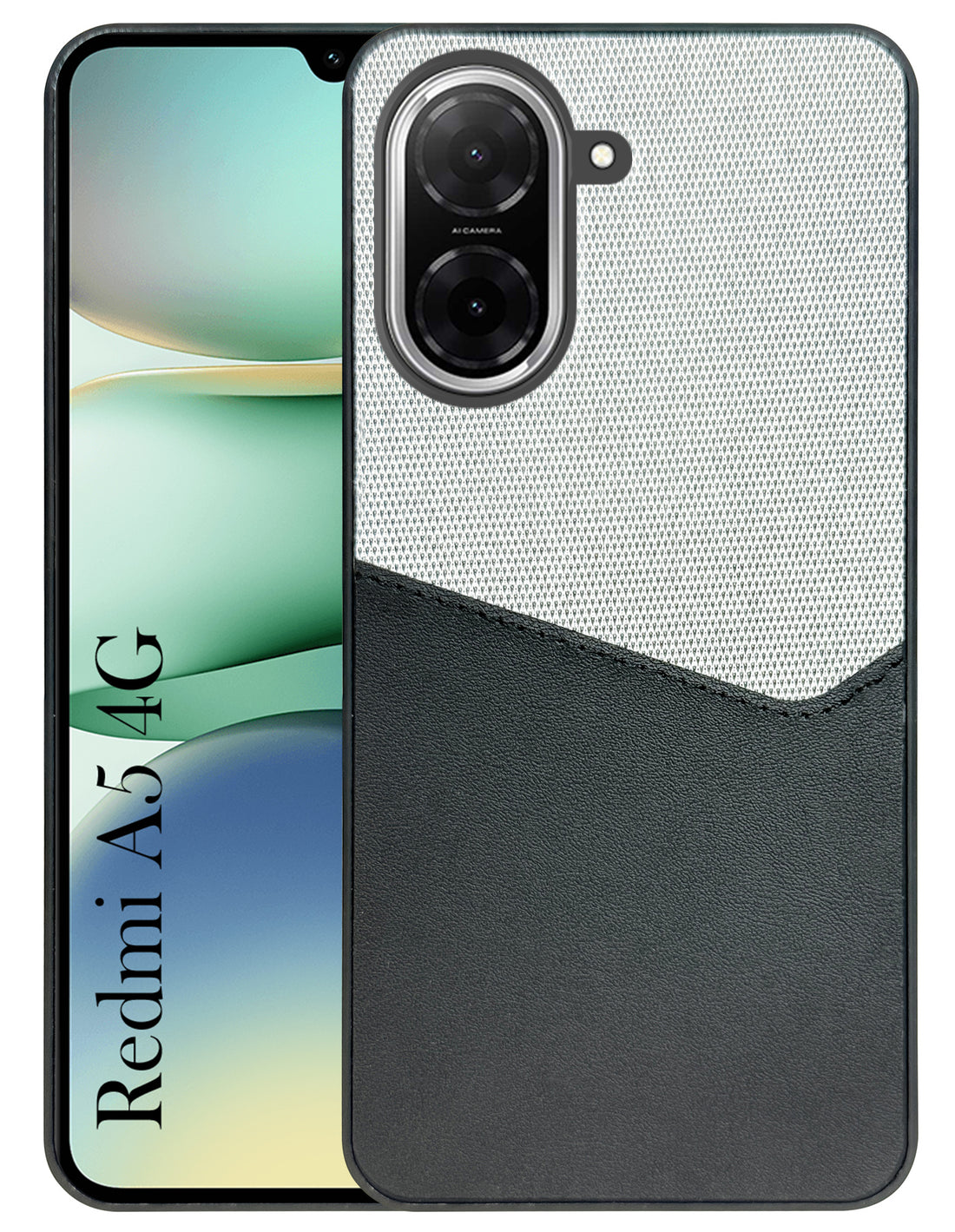 For Redmi A5 4G Back Cover Case (Dual PU Leather Stitch | Professional Minimalist | Soft and Flexible)