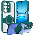 For Vivo iQOO Z10x Back Cover Case with stand (Built-in Ring Holder Kickstand | Lifetime Anti Yellow | Camera Protection)