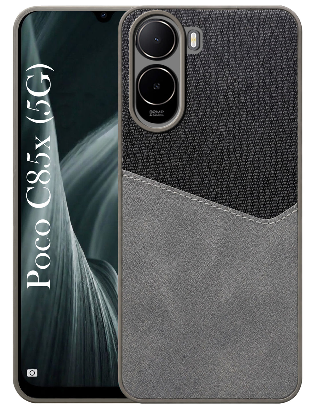 For Poco C85x 5G Back Cover Case (Dual Colour Stitch | Professional Minimalist Feel | Soft and Flexible)