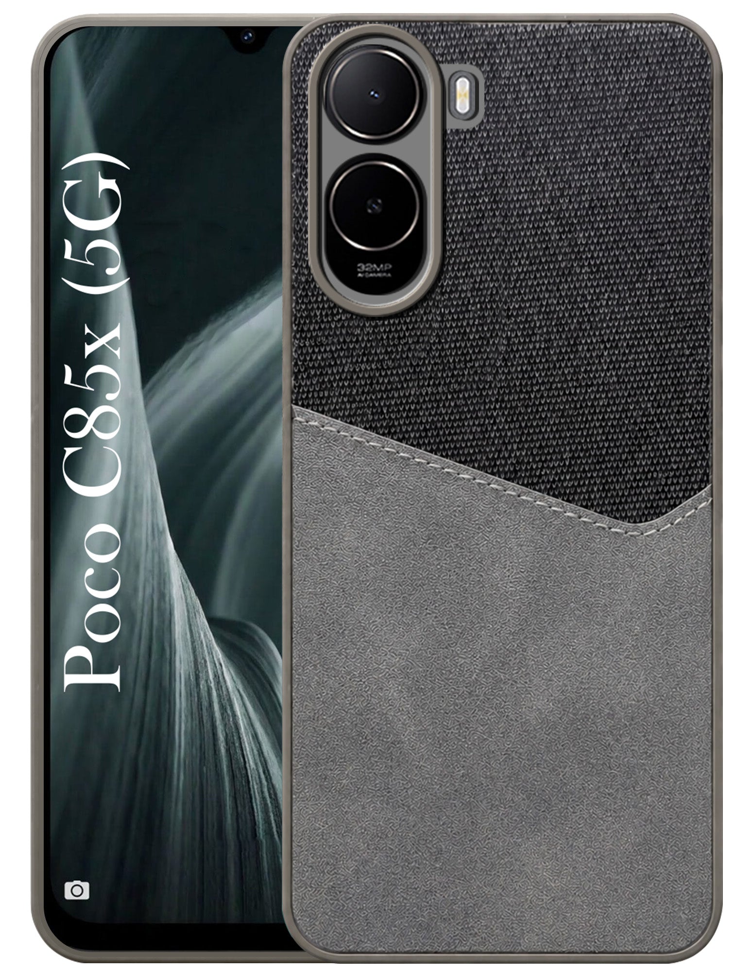 For Poco C85x 5G Back Cover Case (Dual Colour Stitch | Professional Minimalist Feel | Soft and Flexible)