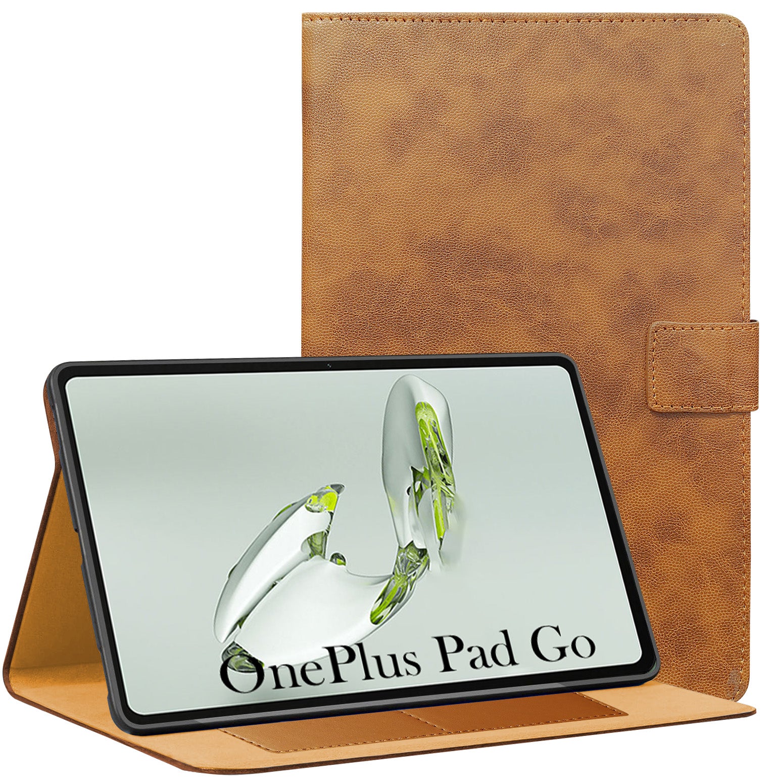 For OnePlus Pad Go 11.35 Inch Flip Cover Folio Cover (PU Leather | Multi-Angle Smart Stand | Card Storage Slots | Silicone Back Pouch)