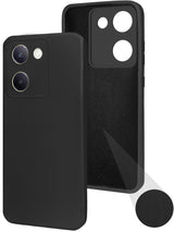 For Vivo Y300 Plus Back Cover Case ( Matte Finish Silicone with Inside Fiber cloth)