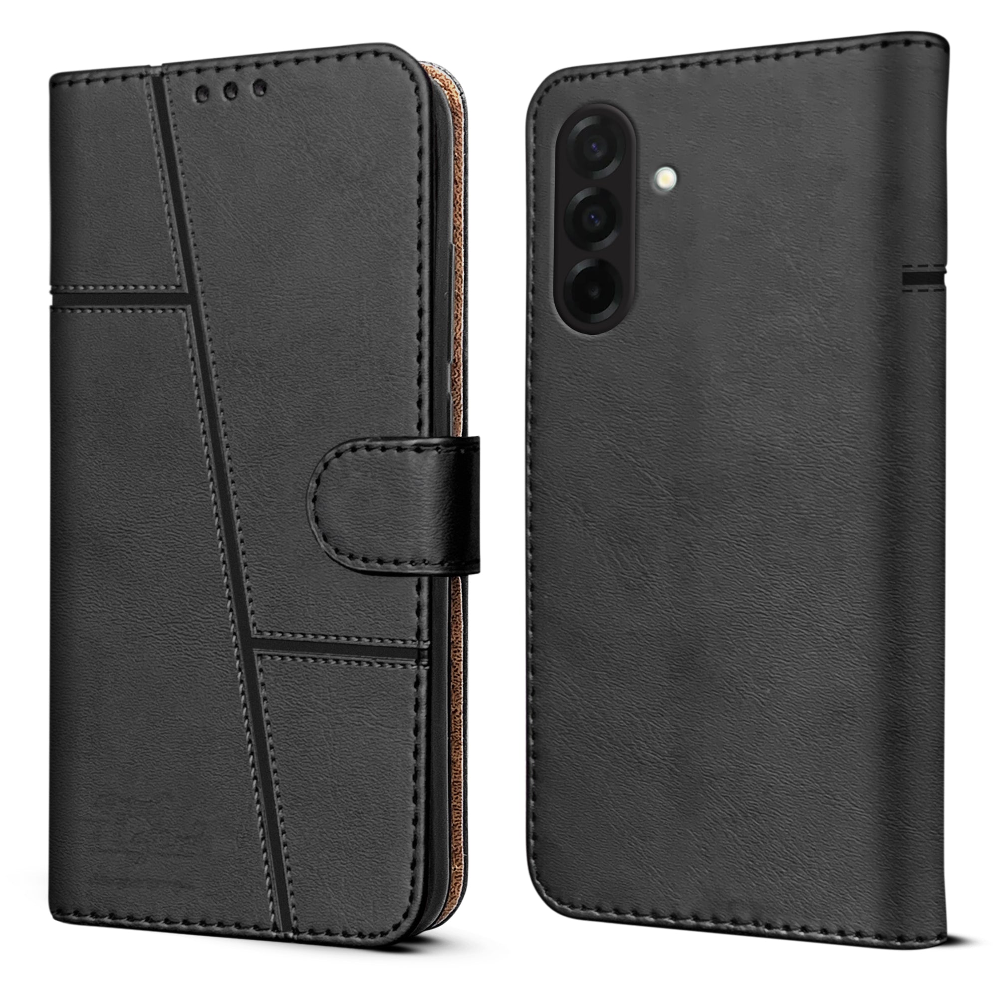 For Samsung Galaxy A26 5G Flip Cover Case ( Stitched Leather with Magnetic Closure)