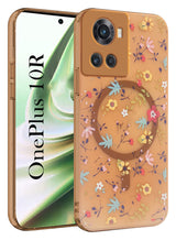 For OnePlus 10R Back Cover Case (Cute Floral Design | Flower Print for Girls | MagSafe Compatible Wireless Charging)