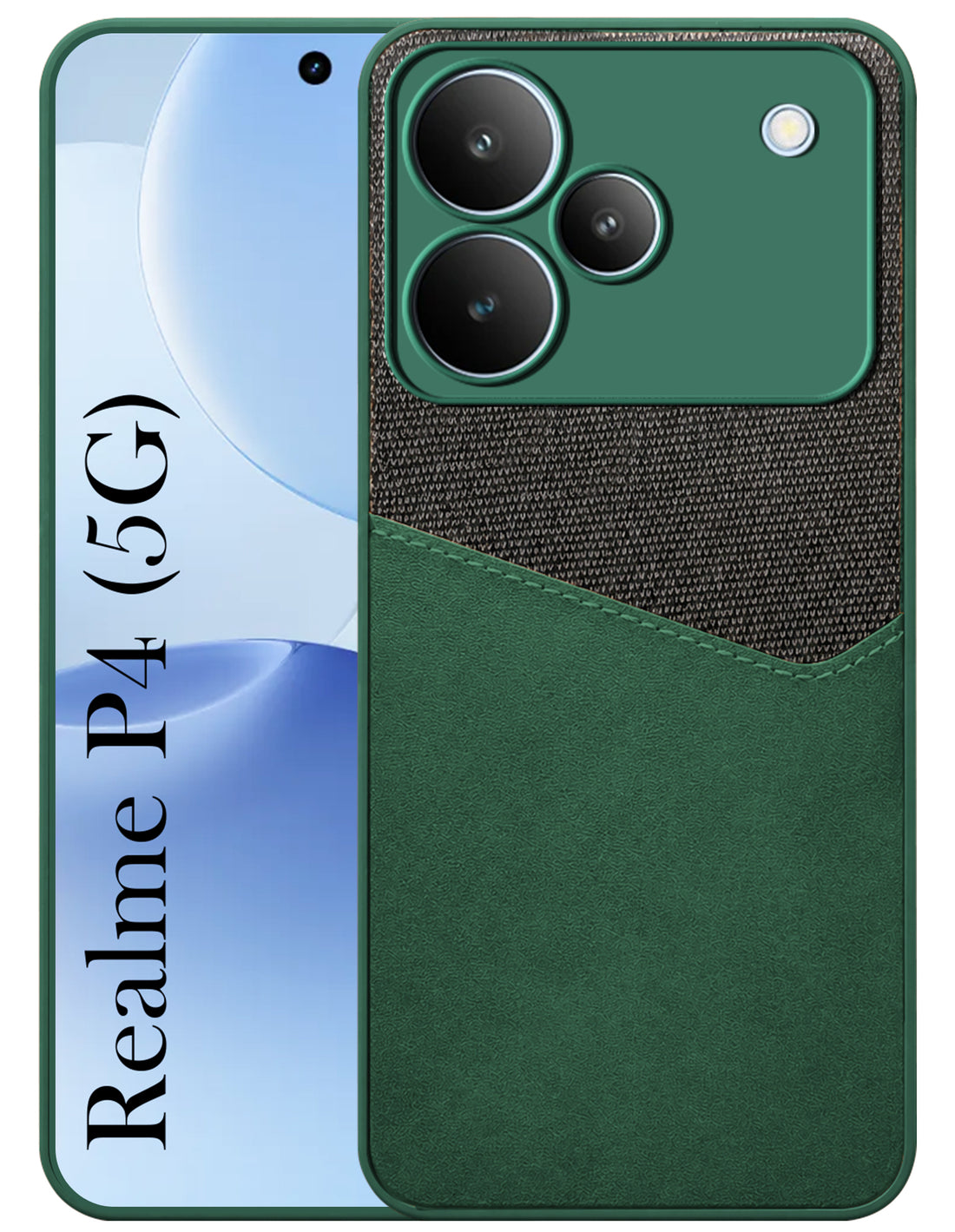 For Realme P4 Back Cover Case (Dual PU Leather Stitch | Professional Minimalist | Soft and Flexible)