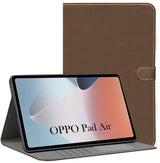 For Oppo Pad Air Flip Cover Folio Case (PU Matte Leather | Multi-Angle Smart Stand | Card Storage Slots | Silicone Back Pouch)