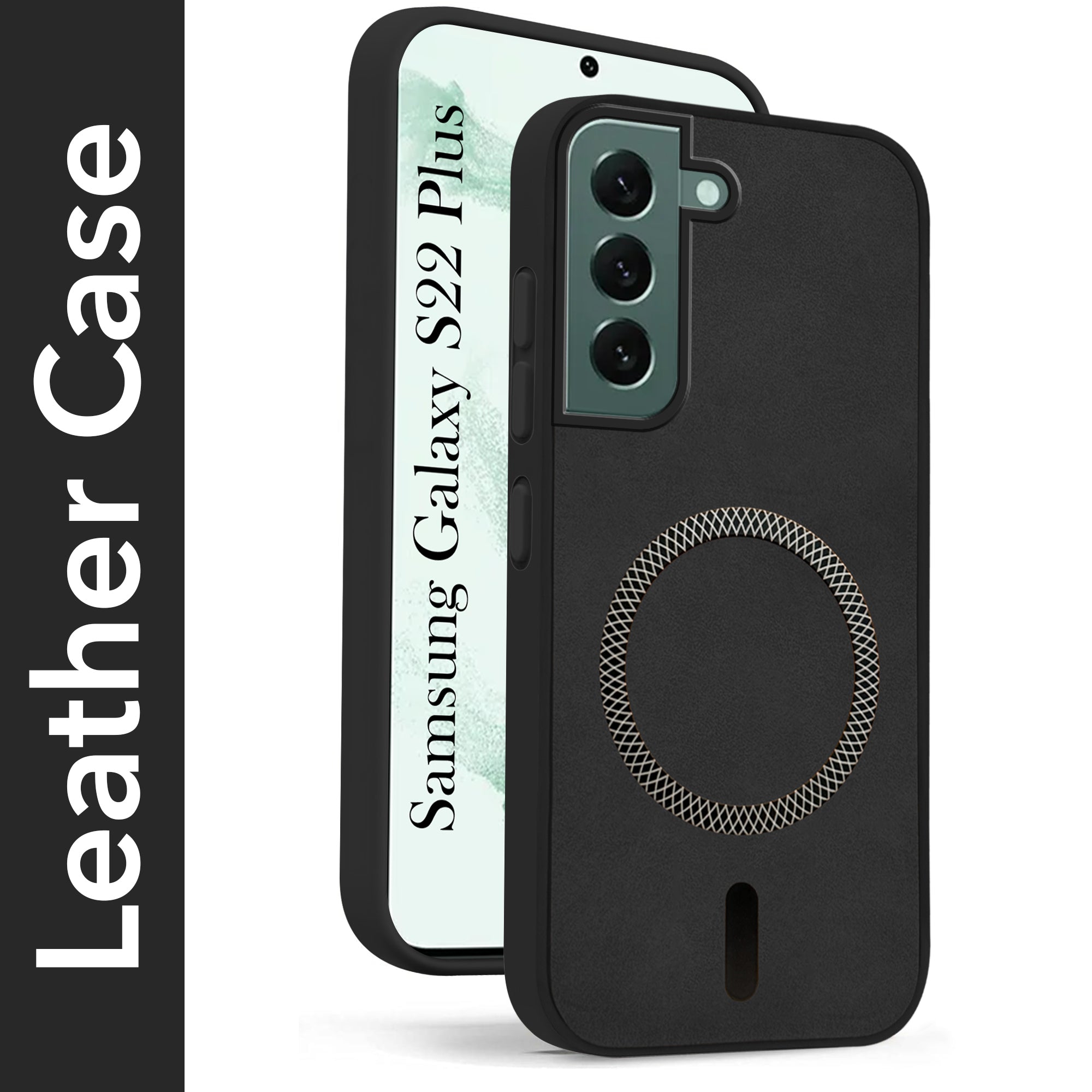 For Samsung Galaxy S22 Plus 5G Back Cover Case Leather Finish (MagSafe Compatible Wireless Charging | Soft Touch | Camera Bump Protection)