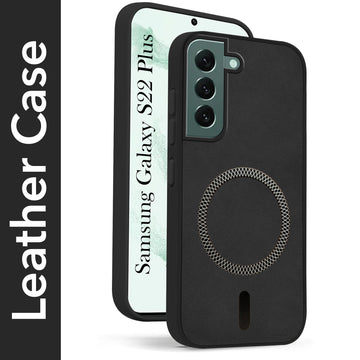 For Samsung Galaxy S22 Plus 5G Back Cover Case Leather Finish (MagSafe Compatible Wireless Charging | Soft Touch | Camera Bump Protection)