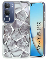 For Vivo Y29 Back Cover Case Girls (Dual Design Glitter Sparkle and Detachable Diamond Print Case | Soft and Flexible)
