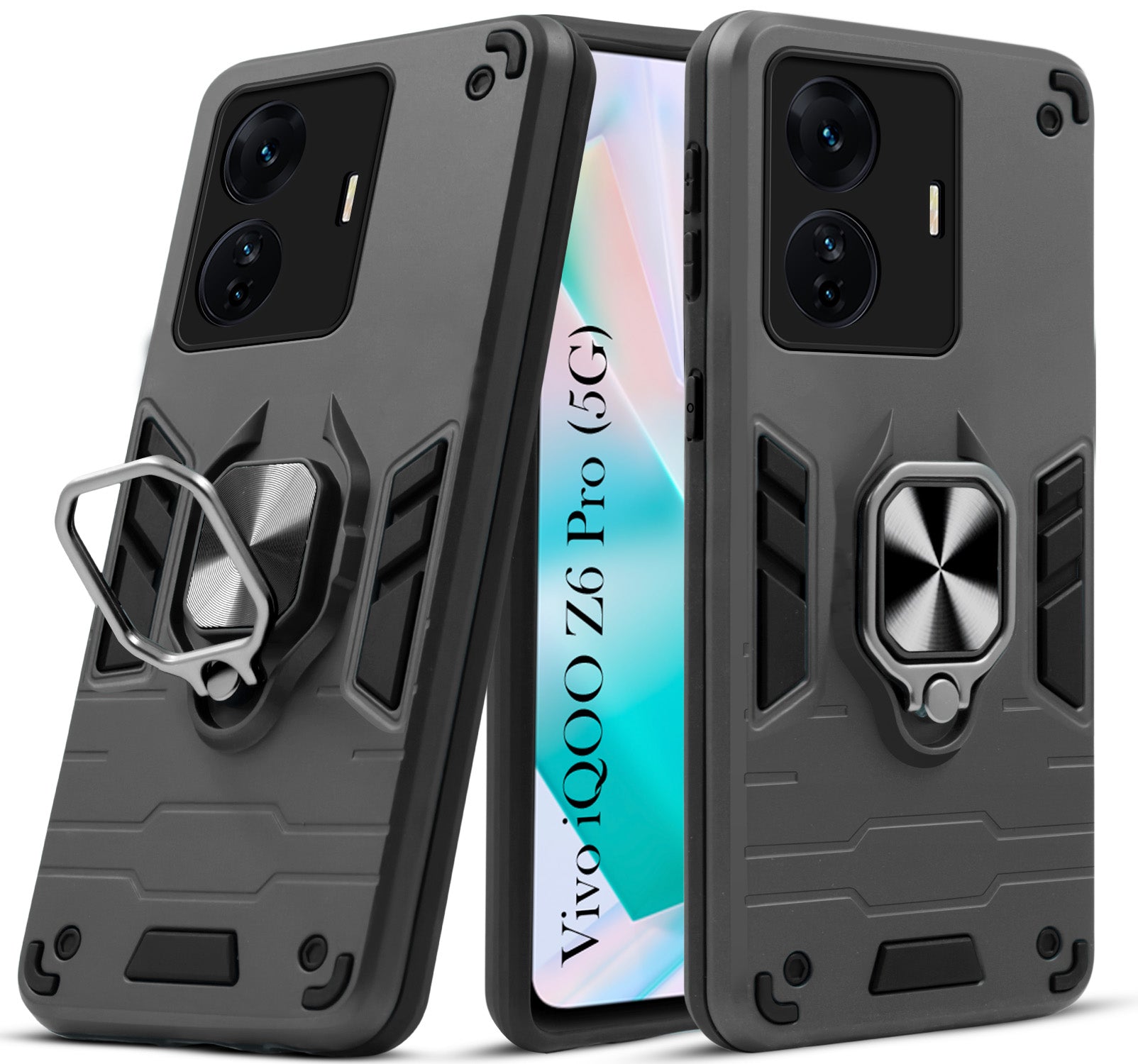For Vivo iQOO Z6 Pro Back Cover Case (Shockproof Polycarbonate Dual Layer Hybrid Armor)