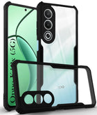 For Oppo K12x 5G Back Cover Case (Shockproof with Polycarbonate Clear Panel | Professional Black)