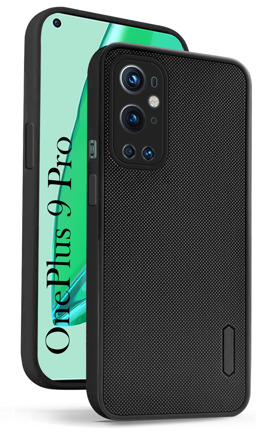 For OnePlus 9 Pro Back Cover Case ( Textured Grip Design | Camera Protetion | Slim and Light Weight | Soft Touch and Feel | Black )